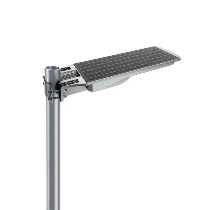 10W - Tête lampadaire solaire (Eclairage parfait pour cour et jardin) - Fixation verticale (diamètre mât de 40 à 60 mm) – Image 1